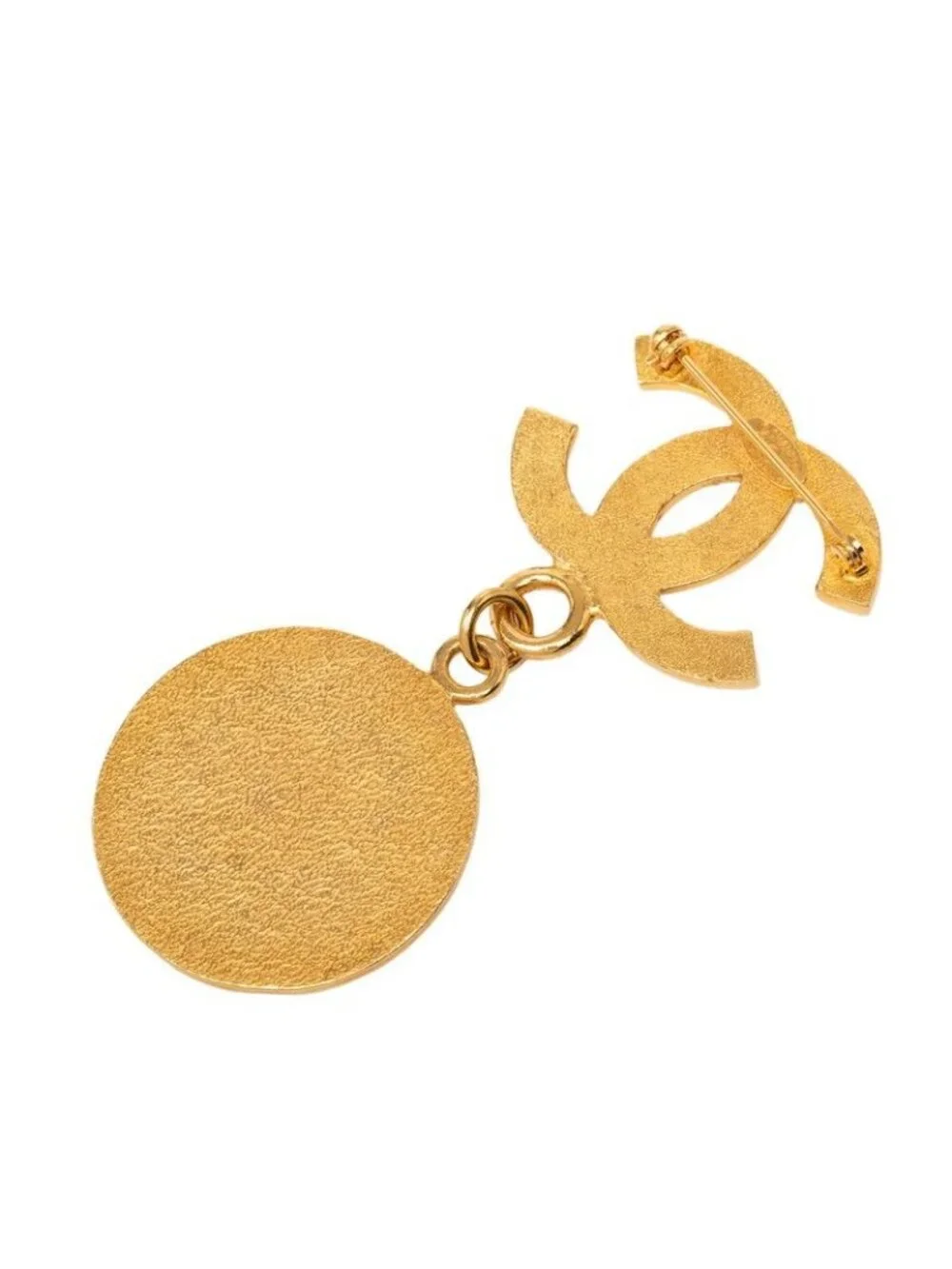 Chanel CC Logo Vintage Brooch Gold Plated